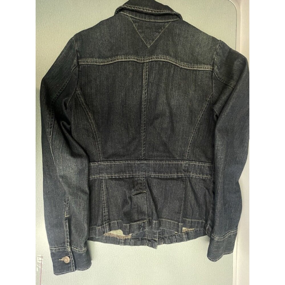 TOMMY HILFIGER Women’s Dark Denim Jean Jacket Size Small - Picture 2 of 14